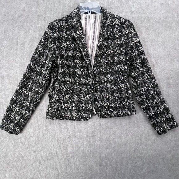 Gap Women's Floral Corduroy Blazer Jacket GAP STRETCH Size 12 Academia - Picture 1 of 9